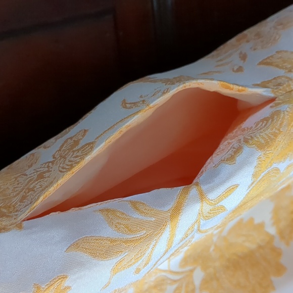 Kay Unger Ingrid Mango Jacquard Empire Waist Wide Leg Jumpsuit - Picture 12 of 16